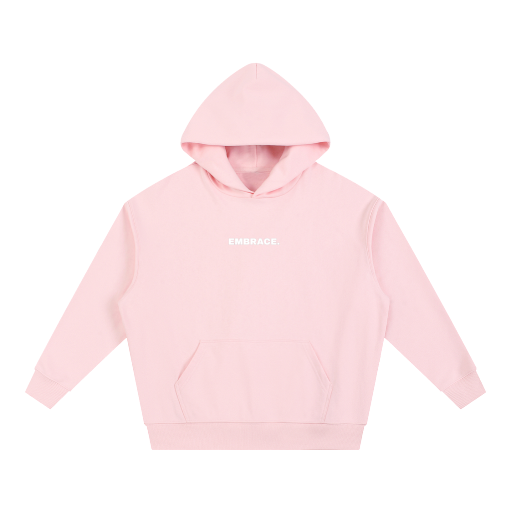 PINK BOXY DROP SHOULDER HOODIE.