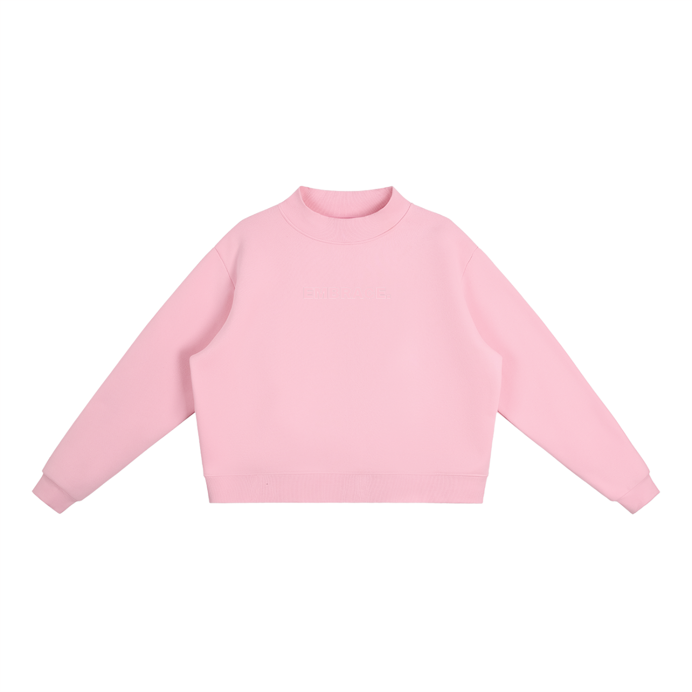OVERSIZED MOCK-NECK SWEATSHIRT.