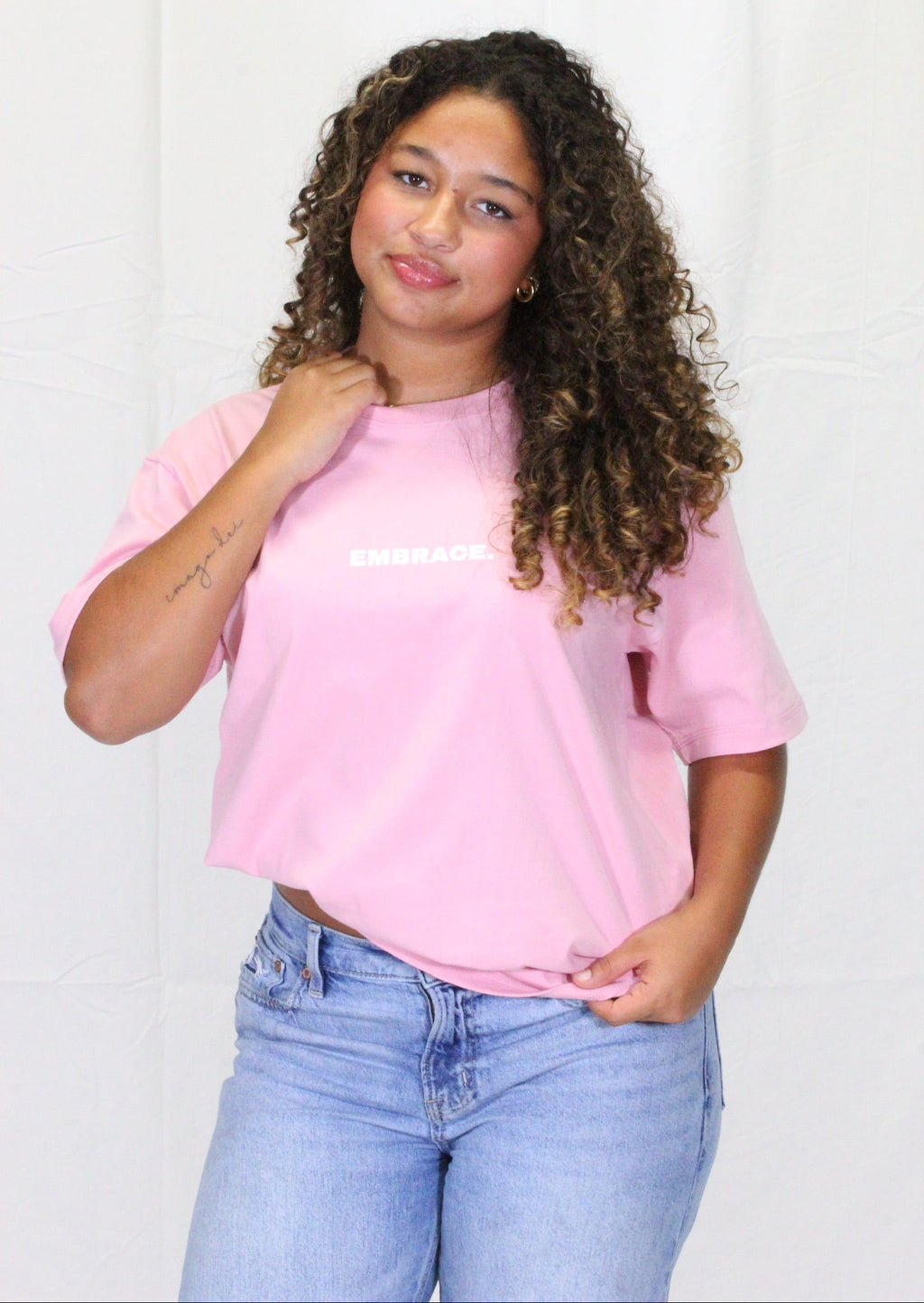 PINK COTTON T-SHIRT.
