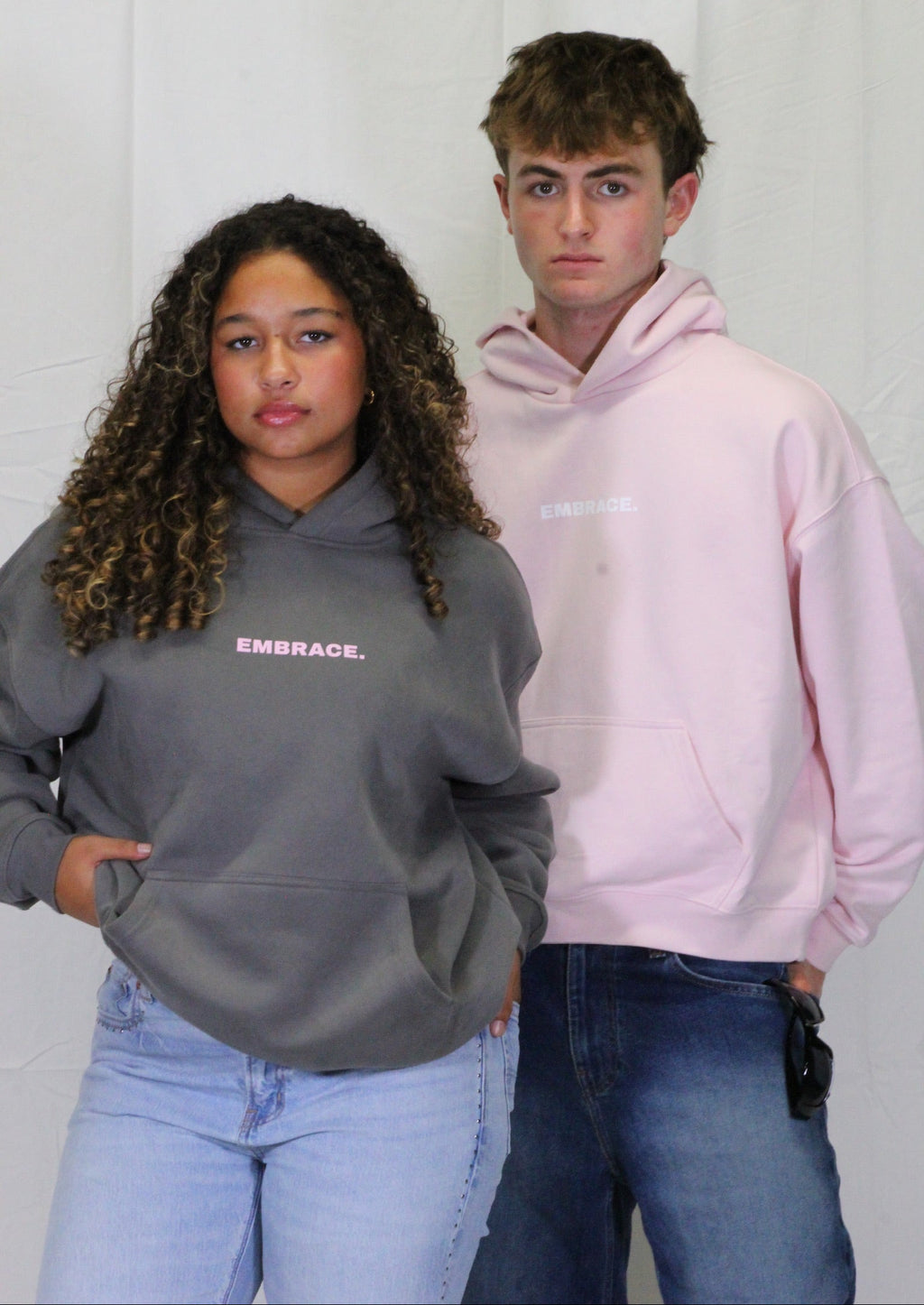 PINK BOXY DROP SHOULDER HOODIE.