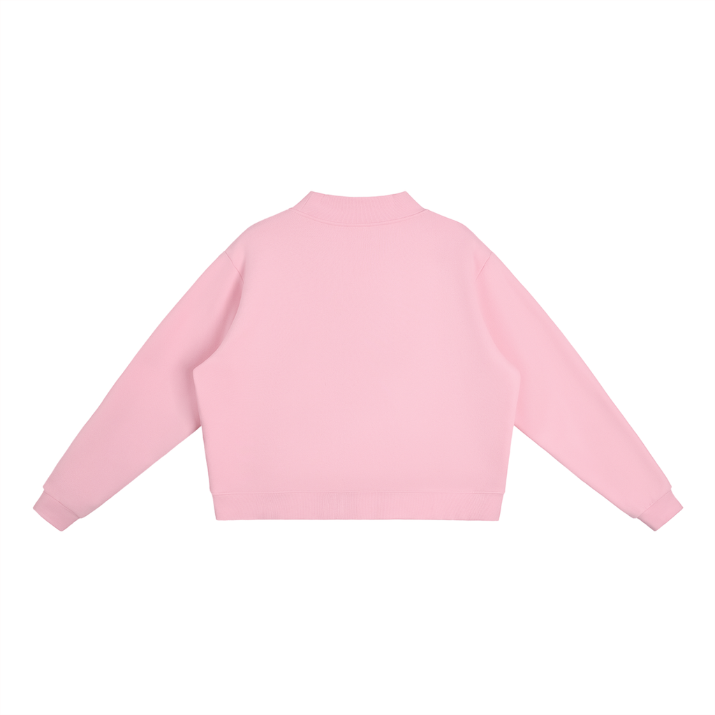 OVERSIZED MOCK-NECK SWEATSHIRT.